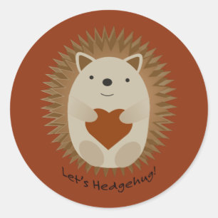 Adesivo Redondo Deixe Hedgehug Hegehog