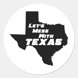Adesivo Redondo Deixe-nos sujar com preto de Texas