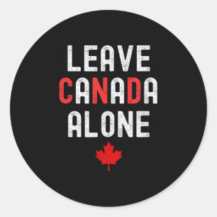 Adesivo Redondo Deixe o Canadá sozinho - Design antipautal com map
