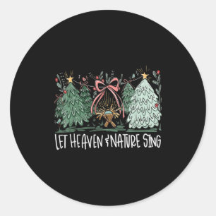 Adesivo Redondo Deixe o Céu e a Natureza Cantar Natal Bebê Jesus