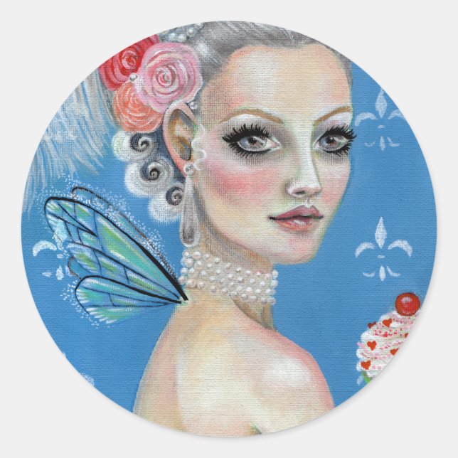 Adesivo Redondo Deixe-os comer bolo (Frente)