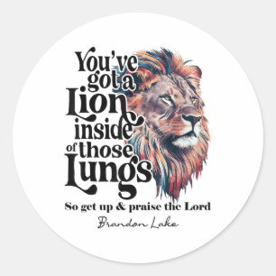 Adesivo Redondo Deixe Seu Leão Sair Brandon Lake Merch Louve Jesus
