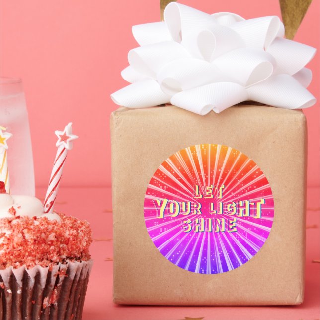 Adesivo Redondo Deixe Sua Luz Brilhar (Festa)