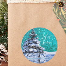 Deixem-na nevar, árvore de inverno, azul-clara