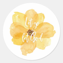 Adesivo Redondo Deixem que Deus Cristo Fé Bíblia Jesus