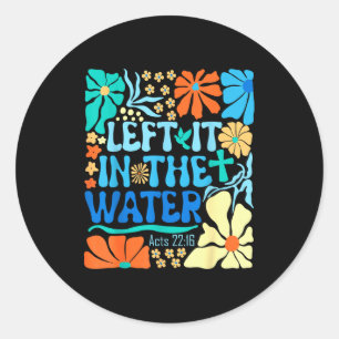 Adesivo Redondo Deixou na Água Vintage Boho Batizado Christi