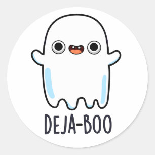 Adesivo Redondo Deja Boo Cute Ghost Pun