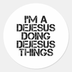 Adesivo Redondo Dejesus Funny Surname Family Tree Birthday