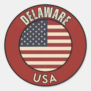 Adesivo Redondo Delaware Estados Unidos da América