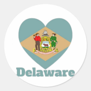 Adesivo Redondo Delaware Heart Flag