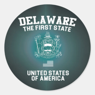 Adesivo Redondo Delaware o primeiro estado