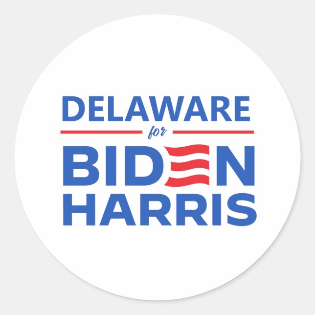 Adesivo Redondo Delaware para Biden Harris (Frente)