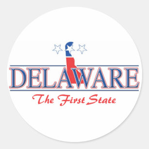 Adesivo Redondo Delaware Patriotic Stickers