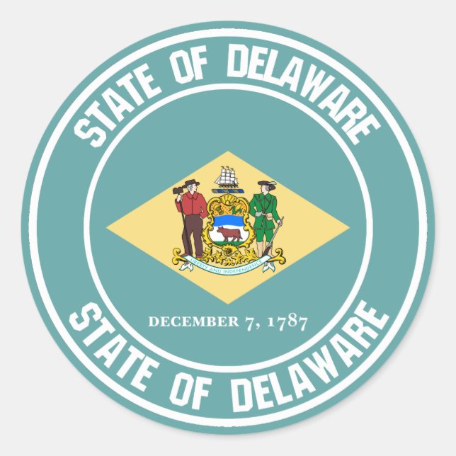 Adesivo Redondo Delaware Round Emblem (Frente)