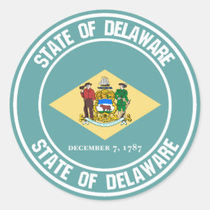 Adesivo Redondo Delaware Round Emblem