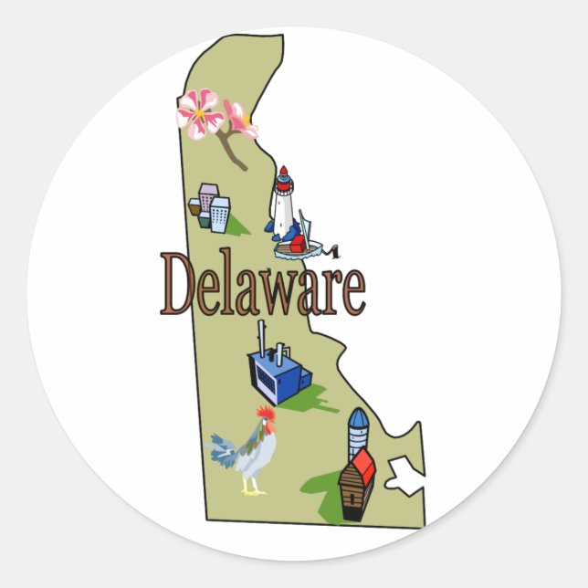 Adesivo Redondo Delaware Sticker (Frente)
