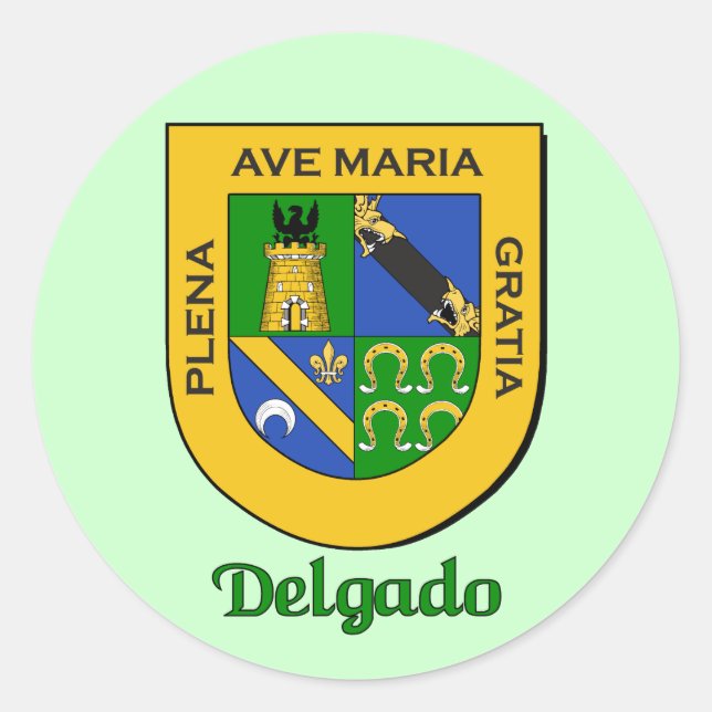 Adesivo Redondo Delgado Family Shield Stickers (Frente)