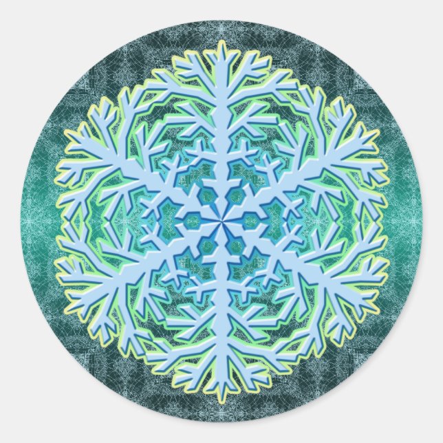 Adesivo Redondo Delicado Aqua Gel Crystal Snowflaker (Frente)