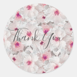 Adesivo Redondo Delicar floral branco e rosa