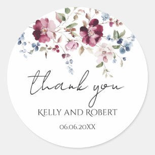 Adesivo Redondo Delicar Floral Obrigado, Sticker