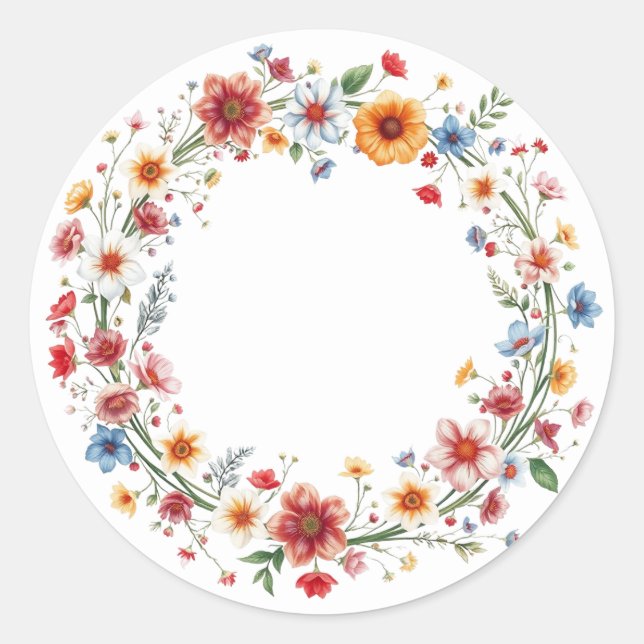 Adesivo Redondo Delicar Vinhetas Florais (Frente)