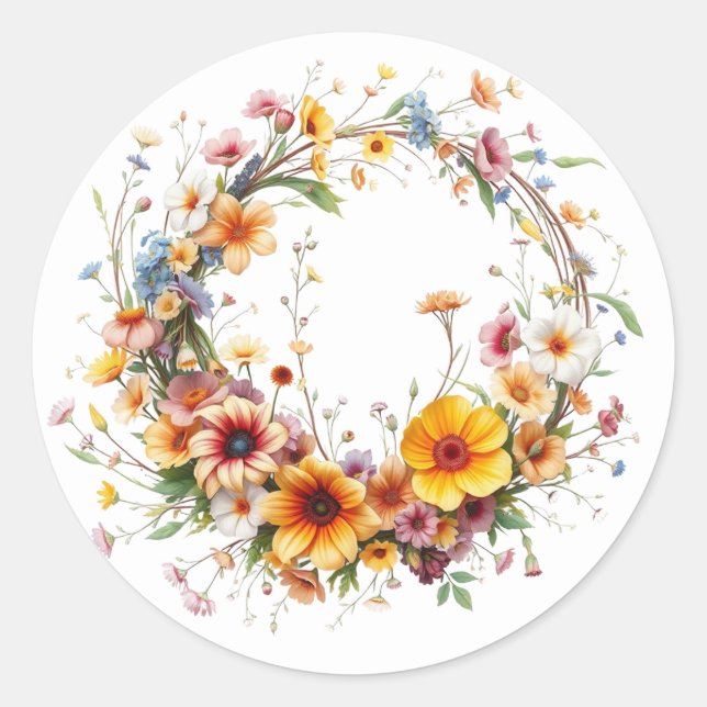 Adesivo Redondo Delicar Vinhetas Florais (Frente)