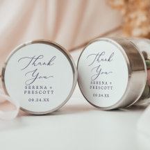 Delicate Plum Purple Obrigado Favor De Casamento