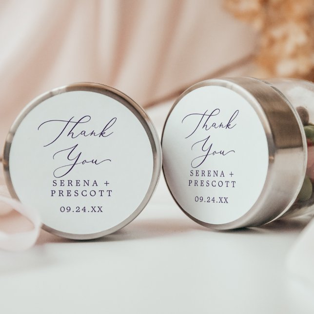 Adesivo Redondo Delicate Plum Purple Obrigado Favor De Casamento (Criador carregado)