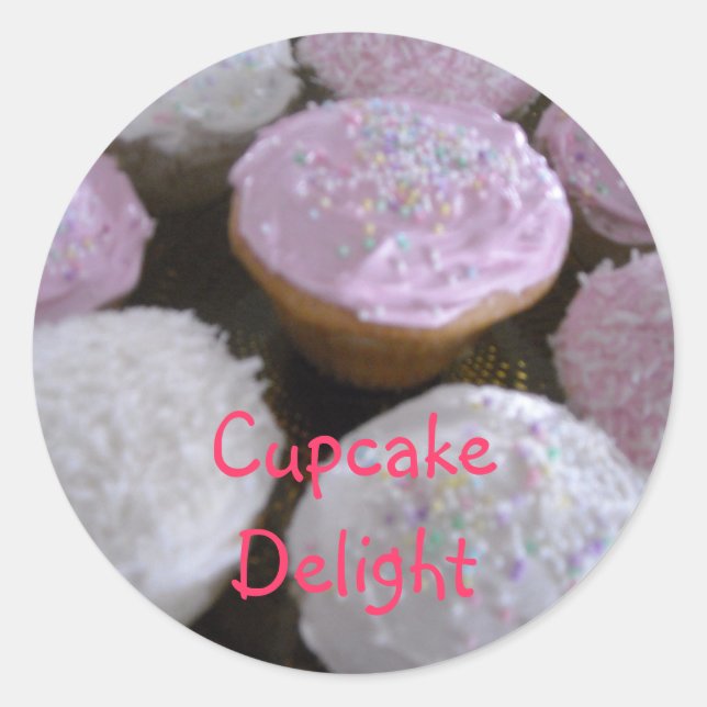 Adesivo Redondo Delícia de Cupcake (Frente)