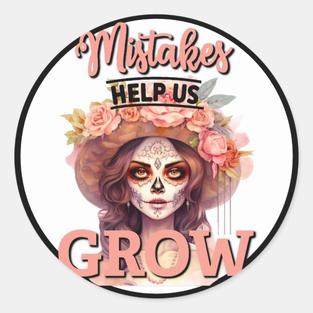 Adesivo Redondo Delícias do Crânio Rosa (Frente)