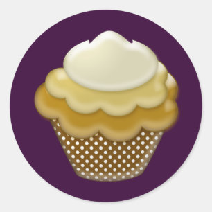 Adesivo Redondo delicioso cupcake de café