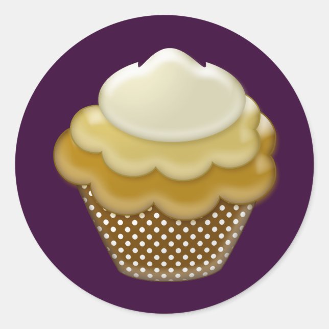 Adesivo Redondo delicioso cupcake de café (Frente)