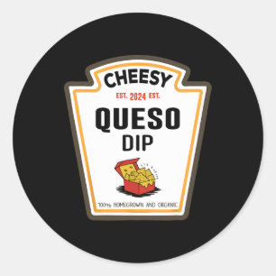 Adesivo Redondo Delicioso Queso Dip Condiume Festas