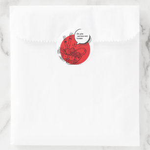 Adesivo Redondo Delicioso Ramen Kawaii - Comida Japonesa Divertida