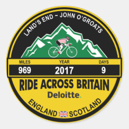 Adesivo Redondo Deloitte RIDE ACROSS BRITAIN 2017 Sticker