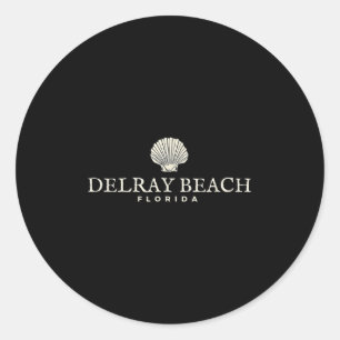 Adesivo Redondo Delray Beach, Beach Lover Delray Florida Tee