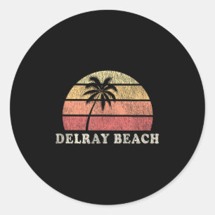Adesivo Redondo Delray Beach Fl Vintage 70s - Design de retorno re