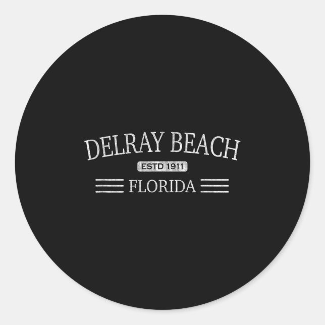 Adesivo Redondo Delray Beach Florida - Fl (Frente)