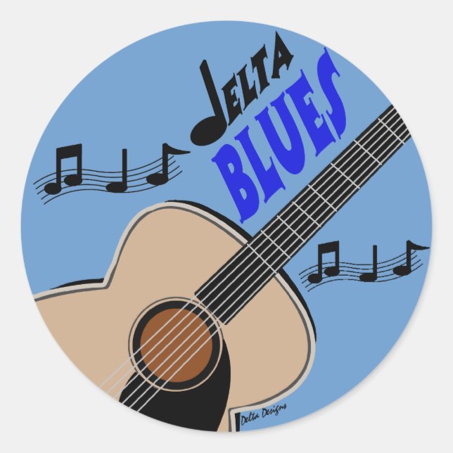 Adesivo Redondo Delta Blues Sticker (Frente)