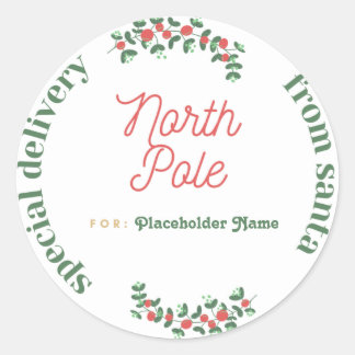 Adesivo Redondo Delviery Kraft Sticker do Polo Norte.