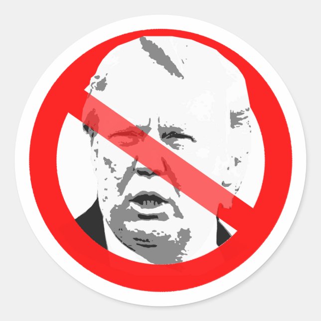 Adesivo Redondo Demência Anti-Donald Trump Cruzada (Frente)