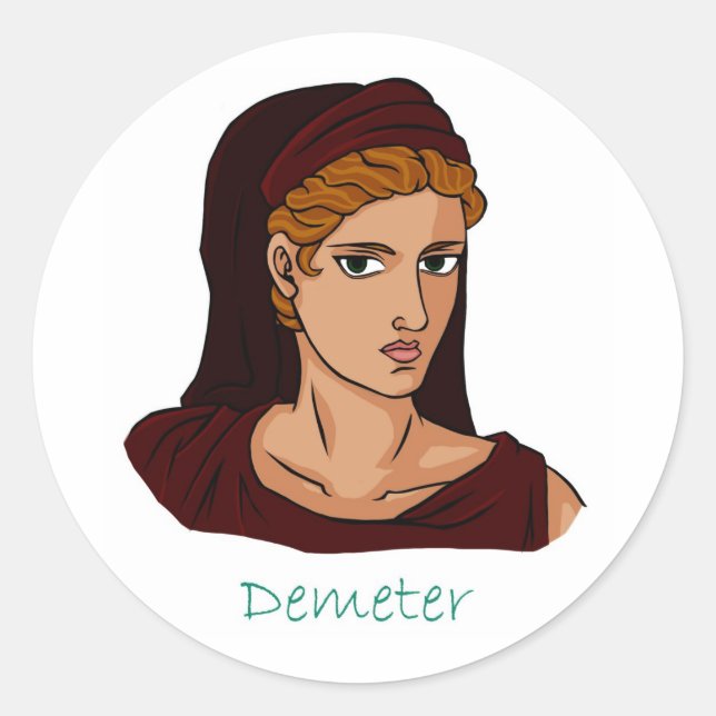 Adesivo Redondo Demeter - Deusa Grega (Frente)