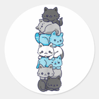 Adesivo Redondo Demiboy Pride Cat LGBT Demi Boy Flag Stuff Ka