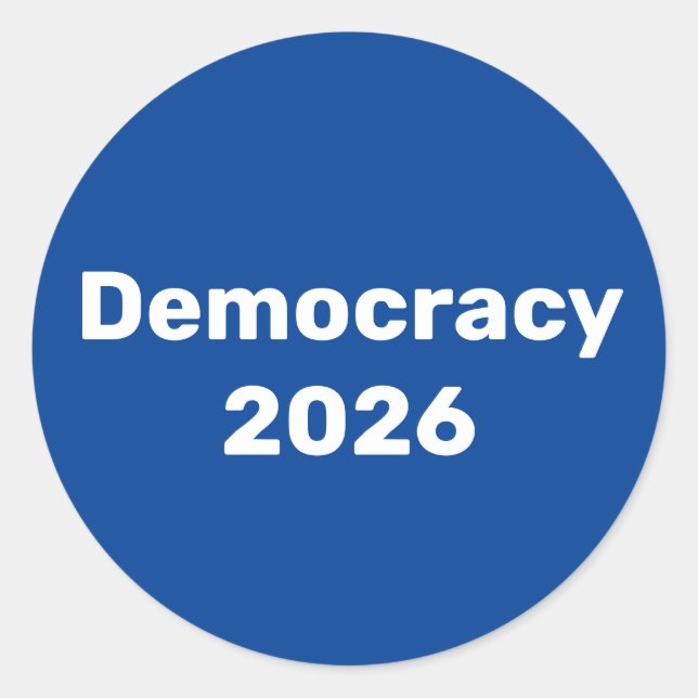 Adesivo Redondo Democracia 2026 Eleições de Médio Prazo (Frente)