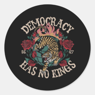 Adesivo Redondo Democracia Não Tem Kings 8647 Tiger