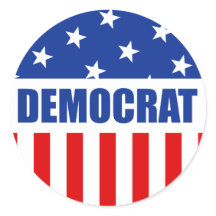 Democrat Round Sticker