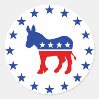 Adesivo Redondo Democrata Donkey Round Sticker