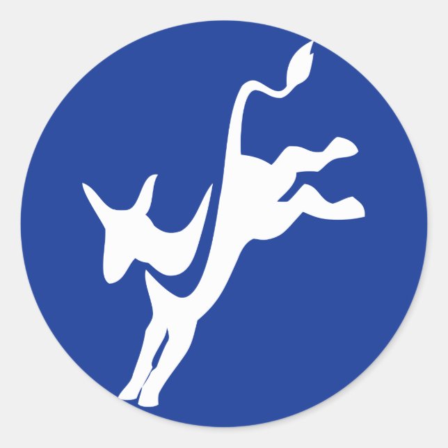 Adesivo Redondo Democrata Donkey Round Sticker (Frente)