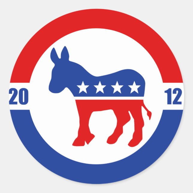 Adesivo Redondo Democrata Donkey Round Sticker (Frente)