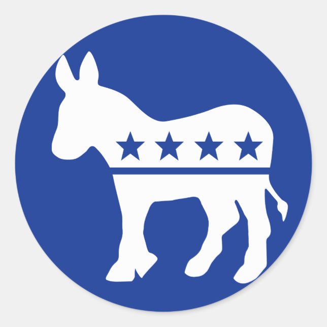 Adesivo Redondo Democrata Donkey Round Sticker (Frente)